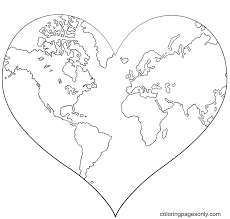 There are tons of great resources for free printable color pages online. Heart Shaped Earth Coloring Pages Heart Coloring Pages Coloring Pages For Kids And Adults