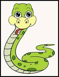 Draw the head of the snake as depicted in the given image. How To Draw Cartoon Snakes Realistic Snakes Drawing Tutorials Drawing How To Draw Snakes Drawing Lessons Step By Step Techniques For Cartoons Illustrations