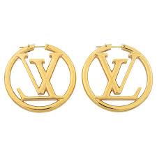 Louis vuitton neverfull mm damier ebene bags handbags purse. Louis Vuitton Gold Tone Louise Hoop Earrings Louis Vuitton Tlc