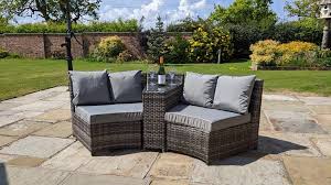 Accessory for motorcycle cafe racer. Jerez 2 Seater Garden Rattan Circle Sofa Set Table Grey