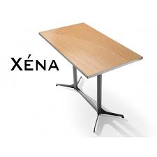 Magnifiques tables de bistrots émaillées supportant les publicités anciennes. Table Pour Cafe Bistrot Rectangulaire Xena Pietement Acier Plateau Stratifie Chant Inox