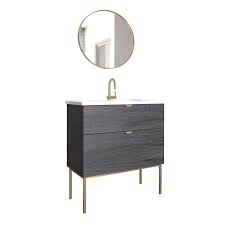 33 to 38 inches modern, hybrid bath and makeup, medicine cabinet included. Amazon Com 32 Inch Modern Bathroom Vanity Cabinet Set Smug Akron Oak Wood 32 X 33 X 18 Inch Vanity Cabinet Ceramic Top Sink Classic Rounded Mirror Kitchen Dining