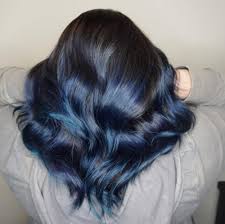 Midnight Blue Hairstyle Midnight Blue Hair Blue Black Hair Color Blue Black Hair