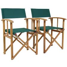 Charles Bentley Wooden Fsc Eucalyptus Pair Of Folding Directors Chairs Green Homebase 6 or 12 month special financing available.