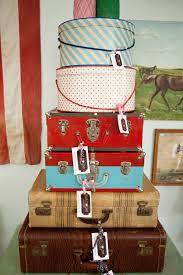 Vintage Suitcases And Hat Boxes From Hot House Market Vintage Suitcases Country Living Fair Vintage Hat Boxes