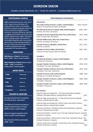 An excellent example of a resume. Music Resume Example And Writing Guide Helpful Illustrations Cv Nation
