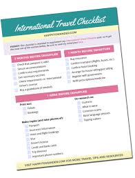 International Travel Checklist Important Things To Do Before Traveling Abroad Free Printable International Travel Checklist Travel Checklist International Travel