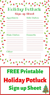 Holiday Potluck Sign Up Sheet Just What We Eat Holidays Potluck Christmas Party Potluck Holiday Party Sign
