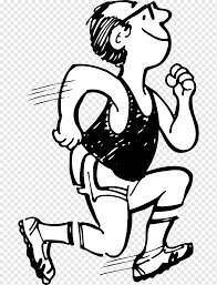 Gambar orang hitam putih animasi. Pelari Hitam Putih Berlari Jogging Bermacam Macam Putih Tangan Png Pngwing