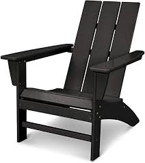 Amazon Com Polywood Ad420bl Modern Adirondack Chair Black Garden Outdoor In 2020 Modern Adirondack Chair Modern Adirondack Modern Outdoor Chairs