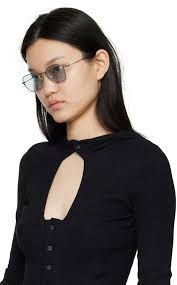 Bonnie Clyde Silver Tempo Sunglasses In Mixed Alloy/Tian Blu