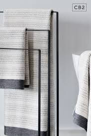 Black And White Striped Bath Towels Liv Striped Bath Towel Reviews Cb2 In 2020 Striped Bath Towels Farmhouse Bath Linens Bath Towels
