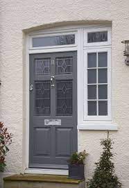 See more ideas about front door, front door colors, door color. Frenchay Style Entrance Door With Toplight And Flag Window Finished In London Grey Satinovo Patterned Glass W Front Door Timber Front Door Double Front Doors