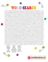 New daily puzzles each and every day! Free Printable Baby Shower Word Search Game