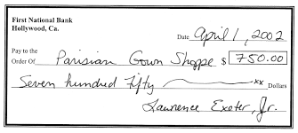 Enter the dollar and cents amount using the number. Image Of An Example Check