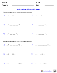 With the worksheet, students can realize the topic matter as a whole more easily. Algebra 2 Worksheets Sequences And Series Worksheets Arithmetic Sequences Geometric Sequences Geometric Mean