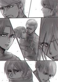 After sasha's funeral mikasa stayed by her grave and started talking about what had to be done for the eldians to live. Muerte De Sasha Attack On Titan Anime Attack On Titan Art Attack On Titan