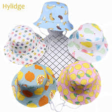 New Fashion Baby Hat For Girl Fruit Print Baby Bucket Hat Infant Toddler Sun Cap Boy Summer Caps With Strip Beach Hats Shopee Brasil
