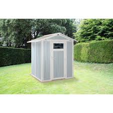 L'abri est équipé d' une double porte de 145 x 180 cm (l, h) avec des vitres de 56,2 x 27,2 cm (l, h). Grosfillex Abri De Jardin Pvc Utility 3b 2 7m Gris Bleu
