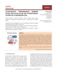 Pdf Comparative Performance Between R134a And R152a In An