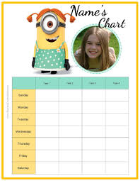 Free Behavior Charts With The Minions Add Your Own Photo