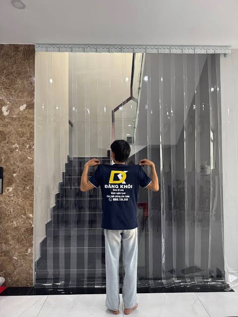 Rèm ngăn lạnh PVC trắng trong dày 2.0 mm rộng 200 mm