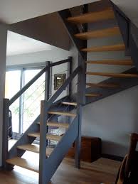 Escalier Bois Contre Marche Grise Escalier Bois Renovation Escalier Bois Escalier Relooking