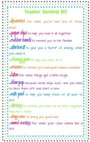 Free Misc Lesson Student Teacher Survival Kit A Cute Present For Any Teacher Or Student Survival Kit For Teachers Teacher Survival Student Teacher Gifts