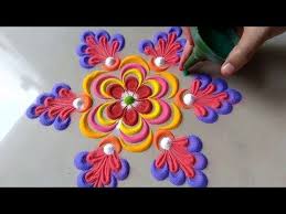 Very Very New Latest Beautiful Attractive Rangoli Design By Bucketful Creation Youtube Rangoli Designs Beautiful Rangoli Designs Rangoli Designs Diwali