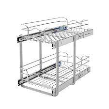 Rev A Shelf 11 75 In W X 19 In H 2 Tier Pull Out Metal Soft Close Baskets Organizers Lowes Com Rev A Shelf Cabinets Organization Kitchen Basket Storage