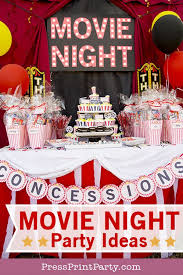 Perfect Backyard Movie Night Birthday Ideas Birthday Movie Night Movie Night Birthday Party Movie Night Decorations