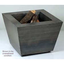 Slate wood burning fire pit in black add warmth and ambience to your patio, deck, add warmth and ambience to your patio, deck, or backyard with this square wood burning fire pit. The Original Cor Ten Steel Fire Pit Co L Bentintoshape Net L Made In The U S A