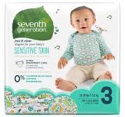 Seventh Generation Free & Clear Baby Diapers with Animal Prints Size 3,  16-28 lbs (31 ct)