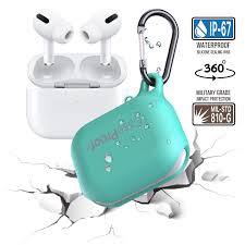 The ip code for the airpods pro is ipx4, meaning that there is no data for particle ingress, but the device can resist up to 10 minutes of water splashing. Airpods Waterproof Case For Airpods Celadon Blue
