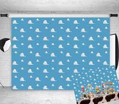 Baby shower table ideas for the sweets table. Tj Blue Sky White Clouds Toy Story Theme Backdrops Children Baby Shower Birthday Party Photography Background Cake Table Decoration Photo Banner Studio Booth Props 7x5ft Vinyl Buy Online In Cape Verde At