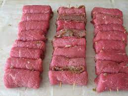 Great comfort food and the whole house smells great while it's baking! Braciolettine Italian Stuffed Eye Of The Round 4 5lbs Eye Of The Round Roast Stuffing Beef Eye Of Round Steak Recipe Round Steak Recipes Thin Steak Recipes