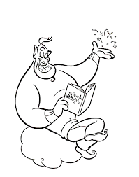 Abu gives magic lamp to aladdin disney coloring. Disney Genie Coloring Page Novocom Top