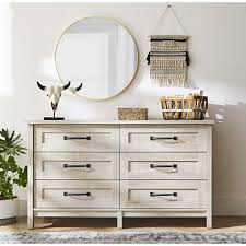 The farmhouse tall dresser features fully finished dovetail drawers with decorative keyhole hardware. Better Homes Gardens Modern Farmhouse 6 Drawer Dresser Rustic White Finish Walmart Com Walmart Com