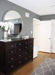 Here is some of our light gray paint recommendation that works great with dark brown furniture : 25 Dark Wood Bedroom Furniture Decorating Ideas Bedroom Makeover Before And After Master Bedroom Makeover Home Bedroom