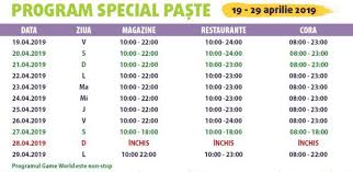 Sun plaza prelungeste inscrierile pana pe 21 septembrie la prima editie a sun challenge vacaresti, primul cros organizat pentru conservarea testoasei de apa din parcul natural vacaresti, pentru a oferi posibilitatea de inscriere tuturor pasionatilor de alergare. Programul Magazinelor È™i Mall Urilor De PaÈ™te 2019 Libertatea