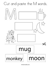 Check spelling or type a new query. Cut And Paste The M Words Coloring Page Twisty Noodle