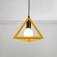 Industrial Colorful Triangle Drop Light Metal 1 Led Suspension Light For Commercial Space Beautifulhalo Com