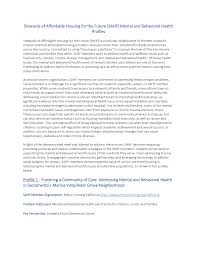 Stewards of Affordable Housing for the Future (SAHF) Mental and Behavioral  Health Profiles Profile 1