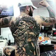 50 Lion Back Tattoo Designs For Men Masculine Big Cat Ink Ideas Lion Back Tattoo Tattoo Designs Men Back Tattoo