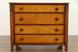 Side table 28 x 19 x 30 h. Sold Sheraton Antique 1825 Cherry Tiger Curly Birdseye Maple Chest Or Dresser 32365 Harp Gallery Antiques Furniture