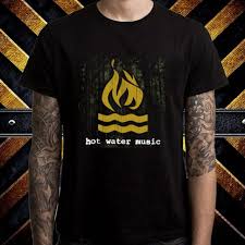 Hot Water Music Logo Punk Rock Band Mens Black T Shirt Size S To 3xl