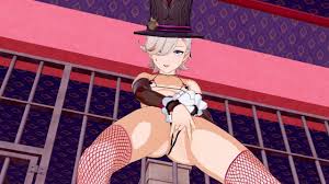 Genshin Impact Transgender Lyney Masturbates His Pussy Standing Up [  animation r34 hentai ]