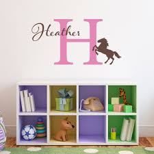 Amazon Com Initial Wall Decal With Girls Name Horse