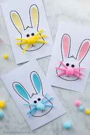 Make a couple of bunny stamps and give them to your children to make bold and colorful easter bunny cards. 30 Diy Easter Cards Cute Homemade Easter Card Ideas