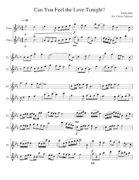 Can you feel the love tonight. Can You Feel The Love Tonight Flute Duet Sheet Music For Flute Woodwind Duet Musescore Com